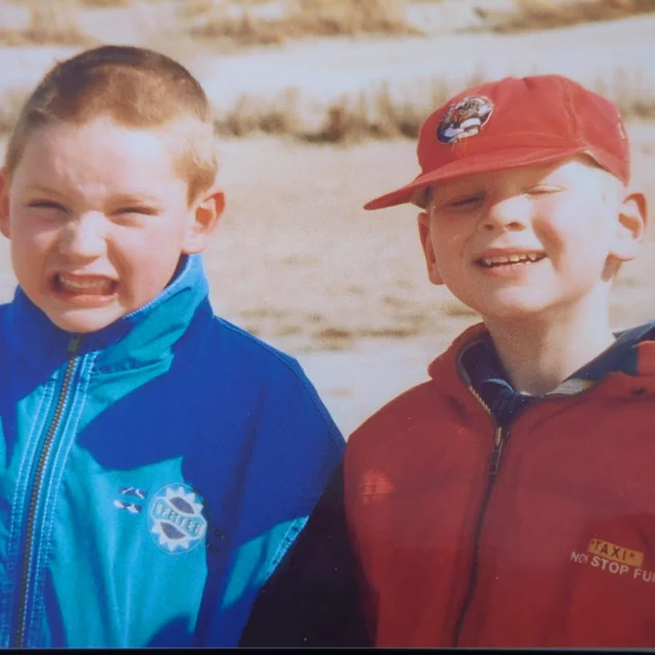 Wouter en Vincent als kind