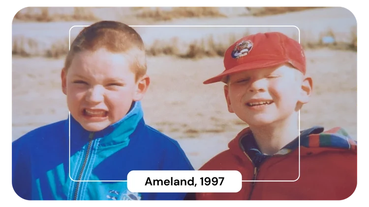 Wouter en Vincent als kind
